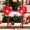 Faixa de cabeça com pena de Natal e galhos grandes Decoração de Natal Faixa de cabeça Presente de Natal Faixa de cabeça para foto de Natal Suprimento transfronteiriço
