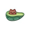 Insignia Linda de Dibujos Animados de Comida Aguacate Gato Astronauta Corazón Estilo Niche Broche de Metal