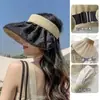 Nuevo sombrero de sol de concha de verano protección solar sombrero de copa vacío de doble cara usable para mujer sombrero de tela de ala grande transpirable para exteriores sombrero versátil