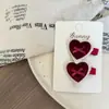 Nova Presilha de Cabelo Laço de Amor Veludo Vinho Presilha de Cabelo Faixa de Cabelo Presilha Lateral Elástico