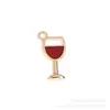 30 Colgantes de Aleación de Zinc Transfronterizos, Flores Rojas con Goteo de Aceite, Frutas, Corazones, Nubes, Copas de Vino, Accesorios de Joyería, para Manualidades
