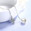 Línea de Oreja Larga de Perlas Combinable para Mujer, Estilo Viento Frío Mori Famoso en Internet, Adornada con Diamantes, Trébol de Cuatro Hojas, Joyería para la Oreja, Línea de Oreja