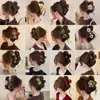 Presilha de Cabelo de Pelúcia Estilo Coreano para Outono e Inverno para Mulheres, Presilha de Tubarão de Alta Qualidade para a Parte de Trás da Cabeça, Grande Laço Exquisito Acessório de Cabelo