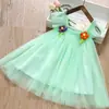2025 Novo Estilo Pequena Manga Voadora Vestido de Saia de Renda para Meninas Moda Verão Fino Alça Princesa Saia de Renda
