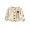 Traje de Bebé Estilo Western 2025 Lindo Oso Top Exterior Suéter de Punto de Color Sólido Cárdigan + Pantalones Cortos Conjunto de Dos Piezas