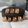 Coelho de Madeira de Pessegueiro Antigo - Pulseira DIY Feita à Mão com Tema de Coelho - Acessório de Moda T2184
