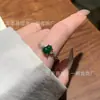 Anillo de calabaza de jade verde Yang material peligroso natural incrustado de plata s925 al por mayor de fábrica verano pequeño fresco delicado para mujer
