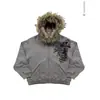 Sudadera con capucha y cremallera estampada Hip-Hop Retro Americana de Calle de Moda 2026 Otoño e Invierno para Hombres y Mujeres