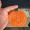 Porta-copos de Abóbora de Halloween Crochê Feito à Mão Novos Produtos Transfronteiriços Tapetes de Lã Tricotados à Mão para Canecas Anti-Escaldantes