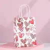 Sacola de Presente para o Dia dos Namorados Chinês Sacola Tote Kraft para o Dia dos Namorados Sacola de Lembrança Sacola de Papel Amor Sacola de Embalagem para Presente Impressa
