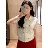 2026 Nuevo Estilo Perezoso Chic Único Súper Elegante Ajustado Diseño Camiseta de Punto Cardigan Top
