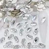 Moderna Nueva Decoración de Uñas Irregular 3*6 Doble Cara Plana Base Diamante Aurora Iridiscente Hielo Champán Decoración de Uñas Pedrería