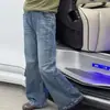 Jeans de Primavera y Otoño para Niñas 2026 Nuevos Casuales Estilo Coreano Pantalones de Mezclilla Ligeramente Acampanados para Niñas Mayores Modernos Pantalones de Campana