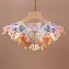 Collar con Colgante de Borla para Hombres y Mujeres, Pez Dorado, Bordado Hanfu, Cuello Falso Infantil, Hombro de Nube, Estilo Antiguo, Chal Versátil para Bebé