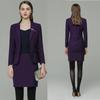 Traje de alta calidad Traje Morado Unisex Ropa de Negocios Traje Profesional Femenino Recepcionista de Hotel Maquillista Ropa de Trabajo
