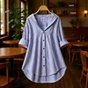 Camisa Larga de Manga Larga Holgada a Rayas para Mujer, Venta Caliente, Exclusiva Transfronteriza para Primavera/Verano 2025 en Amazon y Aliexpress