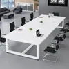 Mesa de conferencias, mesa larga, escritorio de oficina simple moderno de alta gama, mesa larga y sillas para discusiones, banco de trabajo para sala de conferencias, mesa de capacitación