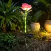 Lámpara solar de rosas LED para decoración de jardín, simulación, impermeable, para exteriores, patio, parque, villa, lámpara de suelo para césped