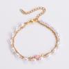Pulsera Dopamina Doble Capa Perla Acero Inoxidable Pulsera Palma Multicolor Cadena Extensora Elegante
