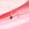 Pendientes de nota de guitarra negra incrustados de diamantes, geniales y guapos, aretes de cartílago para hombre modernos, pendientes de instrumentos musicales de rock para festivales de música pop europeos y americanos