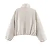 Chamarra bomber de otoño para mujer estilo europeo y americano, manga larga, cuello alto 26255