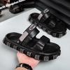 Sandálias plataforma masculinas de verão 2025, moda casual, antiderrapante, resistente ao desgaste, sandálias esportivas da moda