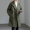 Abrigo caqui Abrigo de longitud media para hombre 2024 Primavera y Otoño Nuevo Abrigo casual coreano Ropa de hombre de alta gama