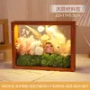 Porta-Retrato com Flores Secas Tridimensional Oco Feito à Mão Porta-Retrato com Flores Preservadas Pacote de Material DIY Acrílico com Luzes Estrutura de Exibição em Madeira Maciça