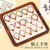 Colgante de Joyería DIY Tejido a Mano Llavero Cordón Cadena para Teléfono Decoración de Bolsa con Nudo de Diamante Aro Abierto