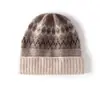 Gorro Jacquard de Cachemira Retro para Hombres y Mujeres Fair Isle con Dobladillo Frío Sombrero de Invierno de Moda Versátil Calidez para Exteriores Gorro de Punto