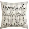 Funda de Almohada Personalizada de Pascua Más Vendida en Amazon Transfronteriza con Diseños de Conejo y Huevo para Decoración de Sofá y Cabecera de Cama