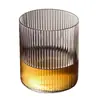 Estilo Ins Patrón Vertical Japonés Vidrio Creativo Rayas Finas Vidrio Transparente Hogar Taza de Cerveza Café Leche