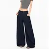 Jeans Unisex de Estilo High Street Americano con Bloques de Color y Lunares, Verano Nuevo, Versátiles, Pierna Ancha, Rectos, de Largo hasta el Suelo