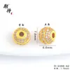 Acessórios DIY Banhados a Ouro que Preservam a Cor com Cravação de Zircônia, Contas Espaçadoras para Pulseira, Accessories Banhados a Ouro Vazados Flor Hueca Diamante Completo
