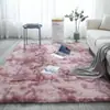 Alfombra Gruesa de Lana de Seda Tie-dye Cobertura Total para Sala de Estar Alfombra de Sofá Alfombra Larga de Pelo para Mesita de Noche de Dormitorio Otra Lana