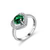 Anillo chapado en oro con microincrustaciones de circonita Amazon anillo de compromiso popular para mujer europeo y americano pulsera de combinación transfronteriza al por mayor