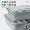 Caja de Embalaje Desechable Gruesa Antirrobo Marrón Verde Cuadrada Estilo Japonés Apta para Microondas Lonchera Imprimible Doble Capa para Llevar