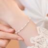 Plata Quebrada Original Varios Brazalete de Plata de Ley 925 de Dos Piezas para Mujer Lujo Ligero Sensación de Gama Alta Brazalete de Perla Shijia Brazalete Gomasa de Ins