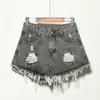 Shorts jeans largos de cintura alta estilo coreano para mulheres, verão plus size rasgado emagrecedor desfiado perna larga linha A hot pants para mulheres