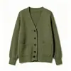 Nuevo Suéter de Punto Casual Otoño e Invierno de la Isla Lunan, Color Sólido, Holgado y Sencillo, Top Estilo Perezoso, Cárdigan, Abrigo Versátil
