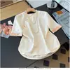 Camisa de Satén Estilo Chino Nacional con Cierre de Botones, Camisa Jacquard Nueva de Verano, Top Adelgazante de Corte Holgado, Seda con Calidad Garantizada