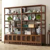 Estantería de Madera Maciza Estilo Chino para Exhibición de Té, Gabinete de Almacenamiento Adorno Divisor para Sala de Té, Gabinete de Exhibición para Juego de Té