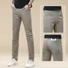 Jeans para hombre de marca italiana de alta gama, color azul oscuro, elásticos, corte ajustado, versátiles, casuales, pantalones pitillo, nueva colección de otoño