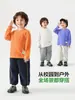 Camiseta de Manga Longa de Algodão Puro Estilo Europeu para Meninos, Nova Roupa Infantil Outono 2026, Estilo Primavera e Outono, Camiseta Básica Casual Infantil