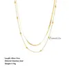 Collar de acero de titanio chapado en oro de lujo ligero y sin decoloración, cadena de clavícula con lazo de moda versátil para mujer, fabricantes