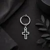 Pendientes de Aro Cruz de Fuego Popular Transfronterizos de Cuatro Hojas, Clips para Orejas, Hebillas de Oreja con Remaches para Hombres, Pendientes de Hip-Hop Callejero para Mujeres