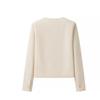 Moda de Primavera y Otoño Europea y Americana Transfronteriza Comercio Exterior Estilo Pequeño Aroma Color Sólido Lana Francesa Elegante Abrigo Chaqueta de Cuello Redondo Top