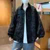 Camisa de manga larga de alta gama para hombre, diseño moderno de estilo coreano con patrón en relieve, nueva chaqueta ins para primavera y otoño