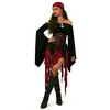 Camisa Pirata Retro Medieval para Mujer Venta al por Mayor Transfronteriza Disfraz Cosplay Atuendo de Halloween para Actuación Rey Pirata