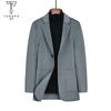 Abrigo de Lana de Corte Ajustado para Hombre de Longitud Media, Gabardina Gruesa de Lana con Solapa Estilo Traje, Estilo de Negocios Ligero